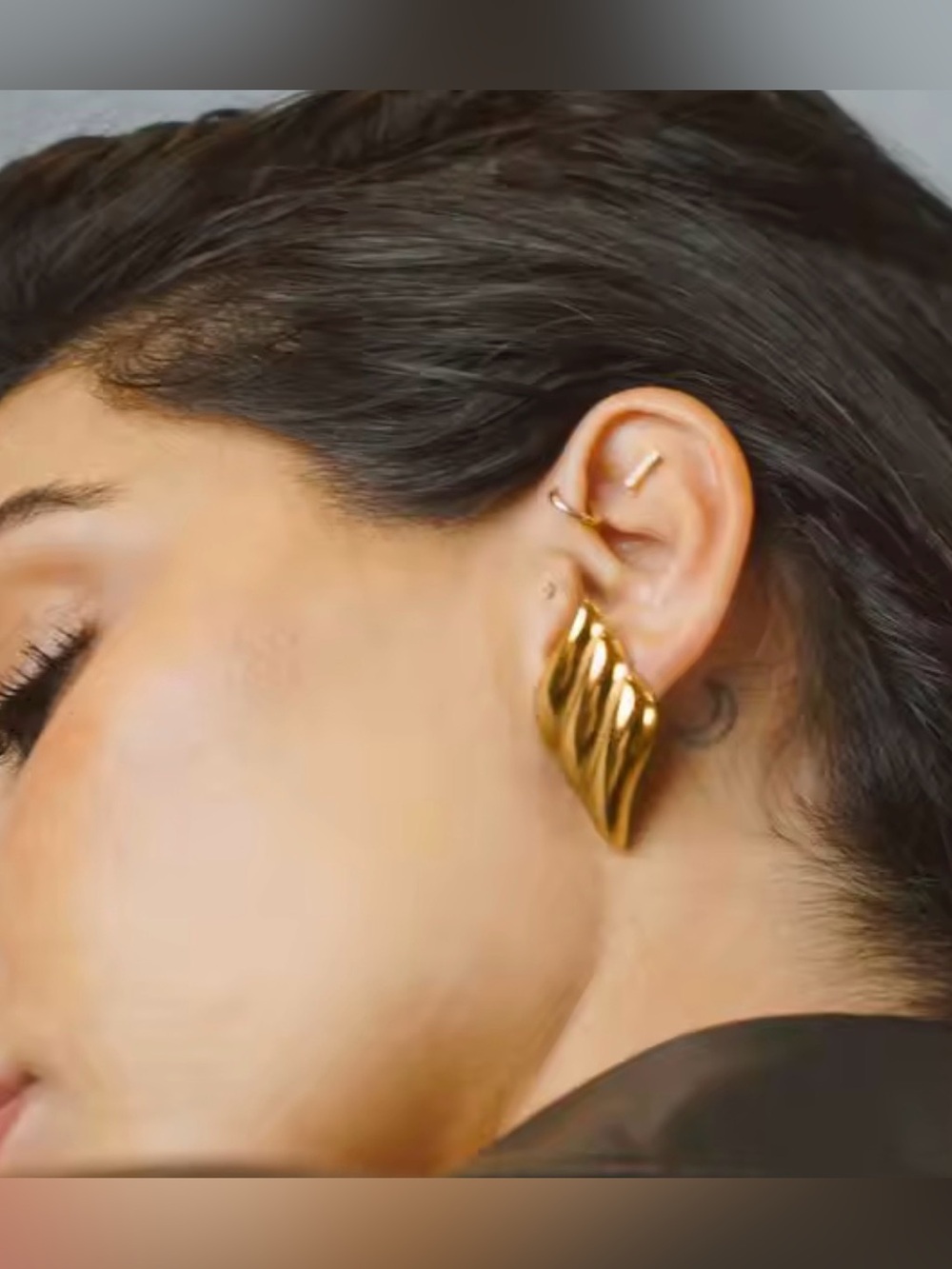 Gold Wave Sculpted Clip-On Earrings - Jewelry